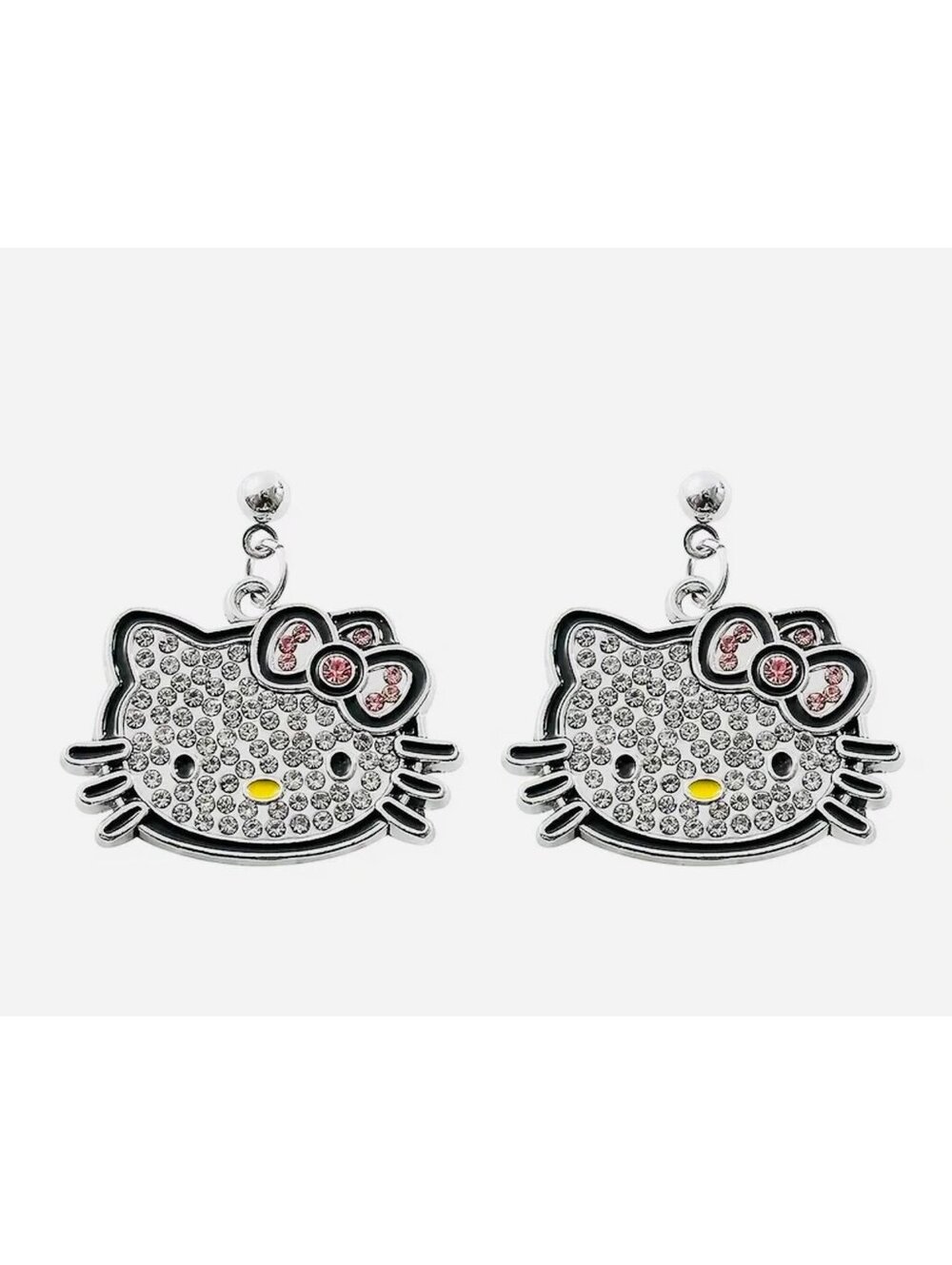 New - Sparkly Rhinestone Hello Kitty Dangle Earrings